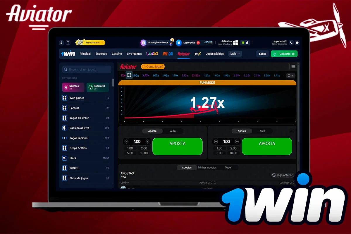 O 1Win é um casino online de topo de gama que oferece aos seus jogadores o popular jogo Aviator.