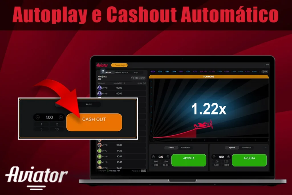 Informações sobre o jogo automático e a retirada automática no Aviator