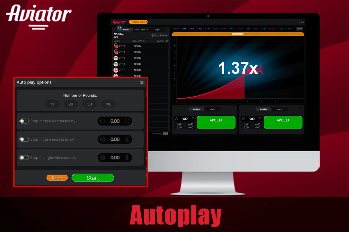 Informações sobre o Autoplay no Aviator