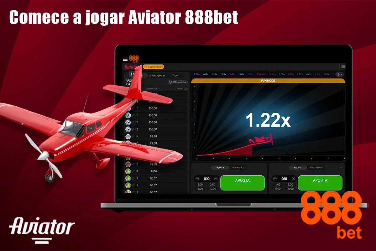 Como é que começo a jogar Aviator 888bet?