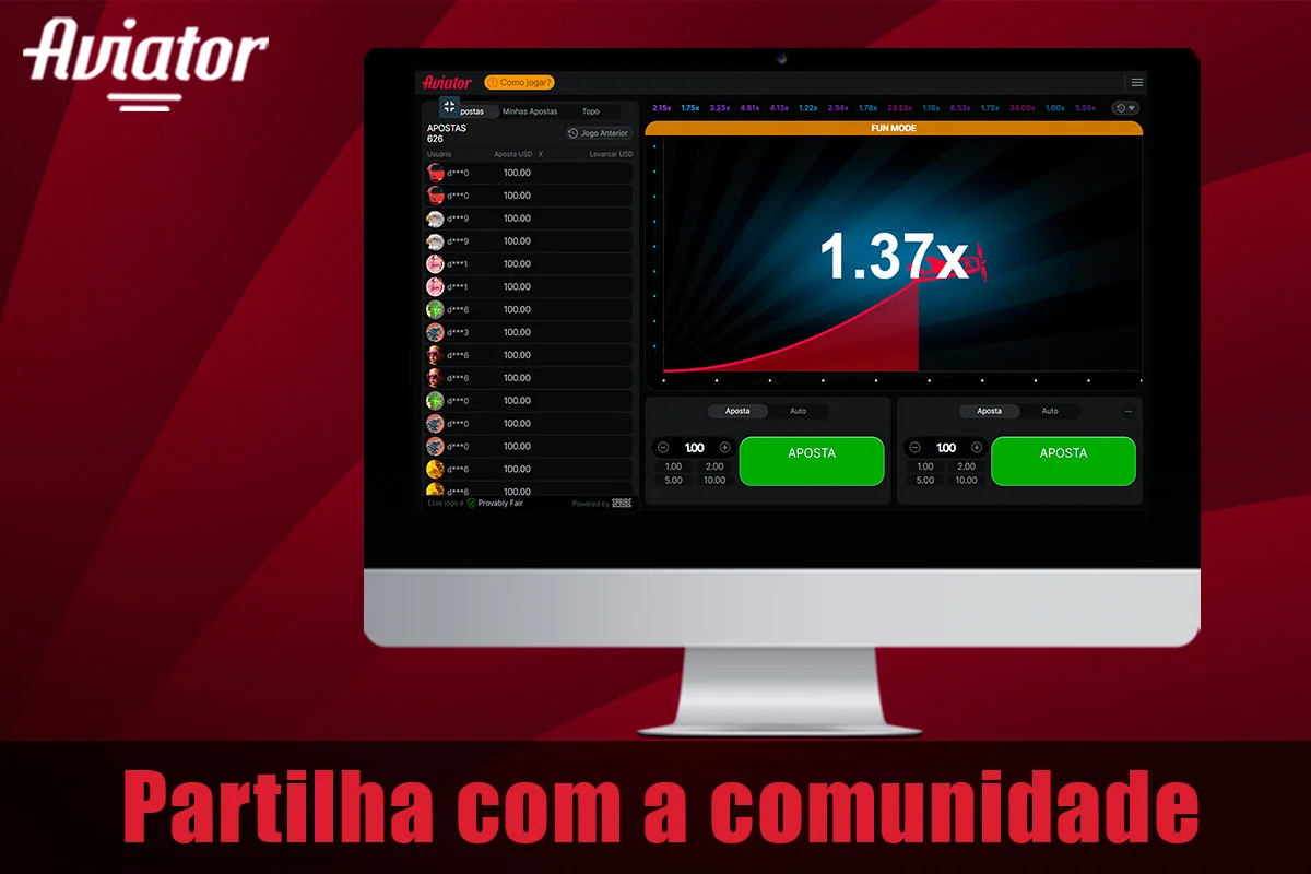 Informações sobre Partilha com a comunidade em Aviator