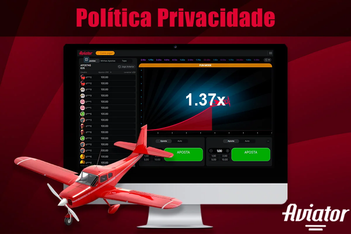 Informações sobre a Política Privacidade da Aviator's