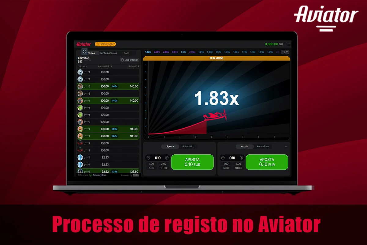 Informações sobre o processo de registo de Aviator